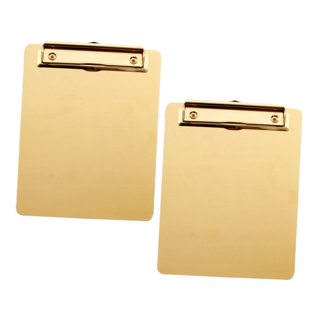 2 Stück A5 Klemmbrett aus Edelstahl mit Clips Tragbares und Sicheres Klemmbrett für Büro Elegante Goldene Aktenablage mit Verarbeitung