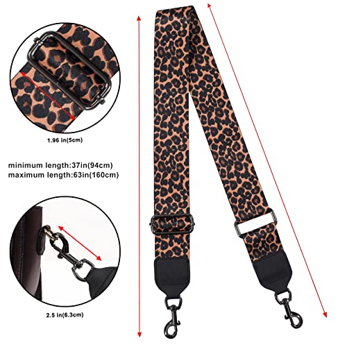 Image of Purse Strap Wide Shoulder Straps, Adjustable Crossbody Bag Strap, Replacement Straps for Women Handbags Canvas(Cheetah)