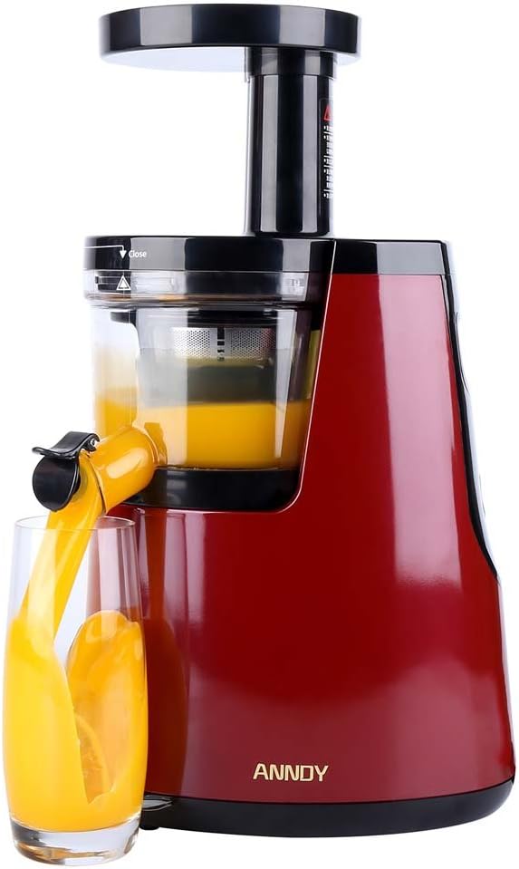 ANNDY Slow Juicer Cold press juicer slow masticating juicer vertical juicer juice extractor - Red