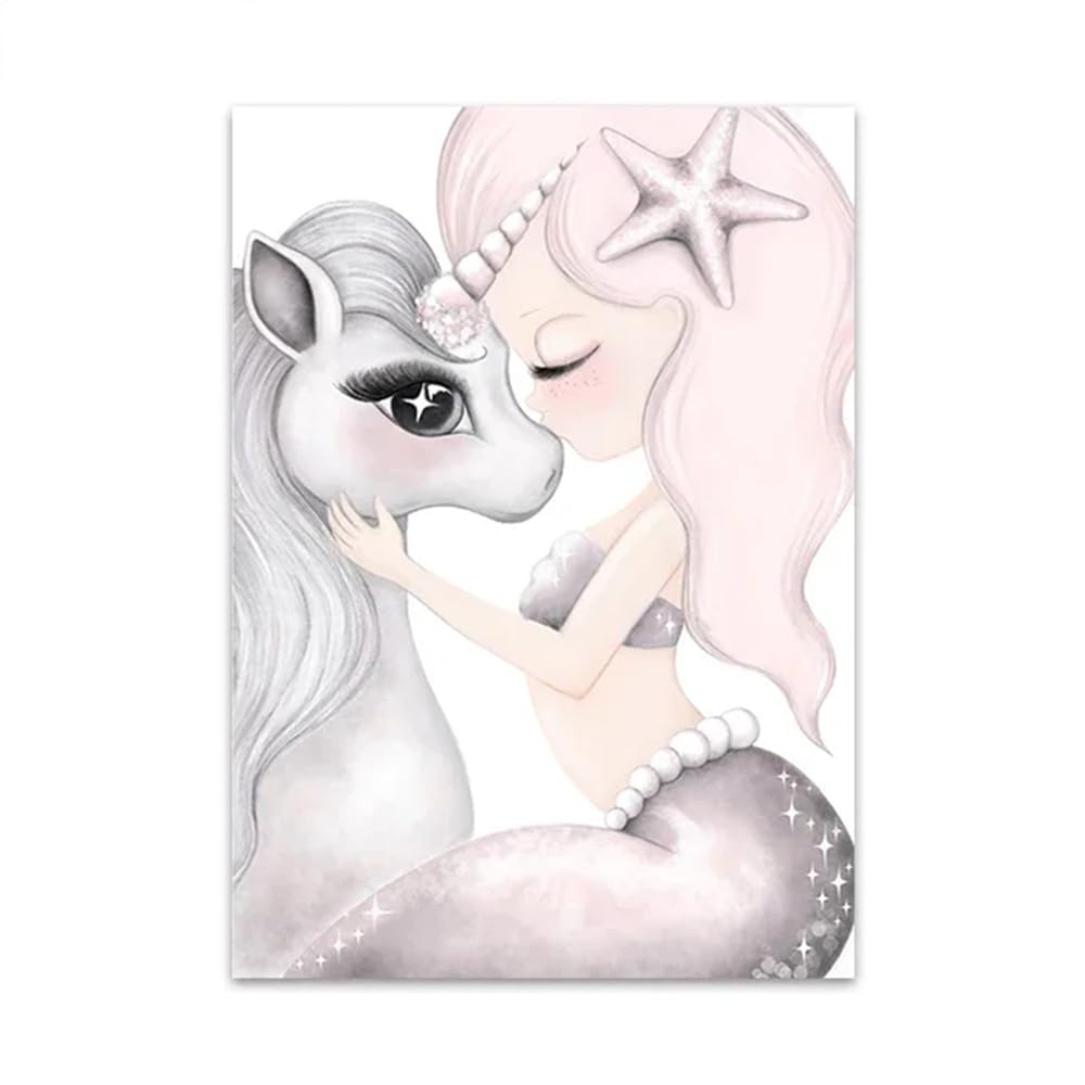 Youihom Quadro Personalizzato Con Nome Per Cameretta Bambino – Stampe Su Tela 30x40 Cm Con Animali E Fiori, Poster Neonato Senza Cornice, Regalo Perfetto Per Nascita O Battesimo