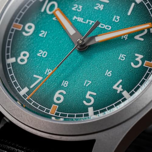 Image of Militado ML05 38mm VH31 Quartz Watch - Domed Sapphire Crystal Field Watch C3 Super Luminous Retro Sweep Wrist Watch for Men 100M Waterproof