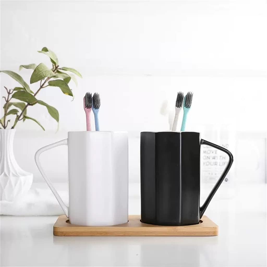 Black and White Mouthwash Cup Couple Ceramic Pair Wash Set Toothbrush Household
