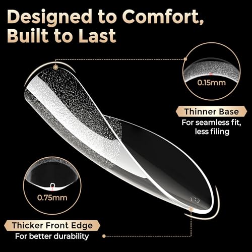 Image of Luckyfairy Medium Stiletto Nail Tips 504Pcs X-Soft Gel Fake Nails | 12 Sizes Pre-Shaped Half Matte Full Cover Stiletto Nails, Natural Almond Shape, Break-Resistant, Home DIY Nail Salon Quality
