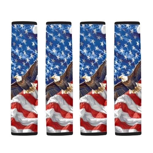 Image of AFPANQZ USA Flag Automotive Seat Belt Covers Pads 2 Piece for Adults Kids Youth Car Accessories Safety Seatbelt Cushion Pillow Universal Fit Backpack Straps Pads