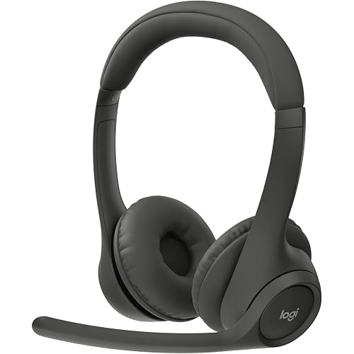 Logitech Zone 300 Wireless Bluetooth Headset with Noise-Canceling Microphone, Compatible with Windows, Mac, Chrome, Linux, iOS, iPadOS, Android- Black (Renewed)