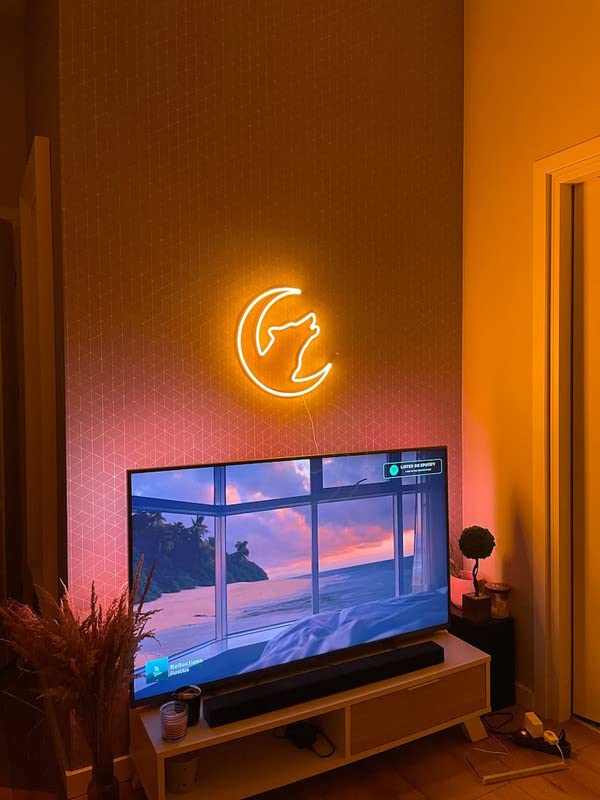 Image of VYNES WOLF LED Neon Signs Light LED Art Decorative Sign - Wall Decor /Table Decor, Home Decor for Wedding Party Kids Room Living Room House Bar Pub Hotel Beach Neon Signs LED