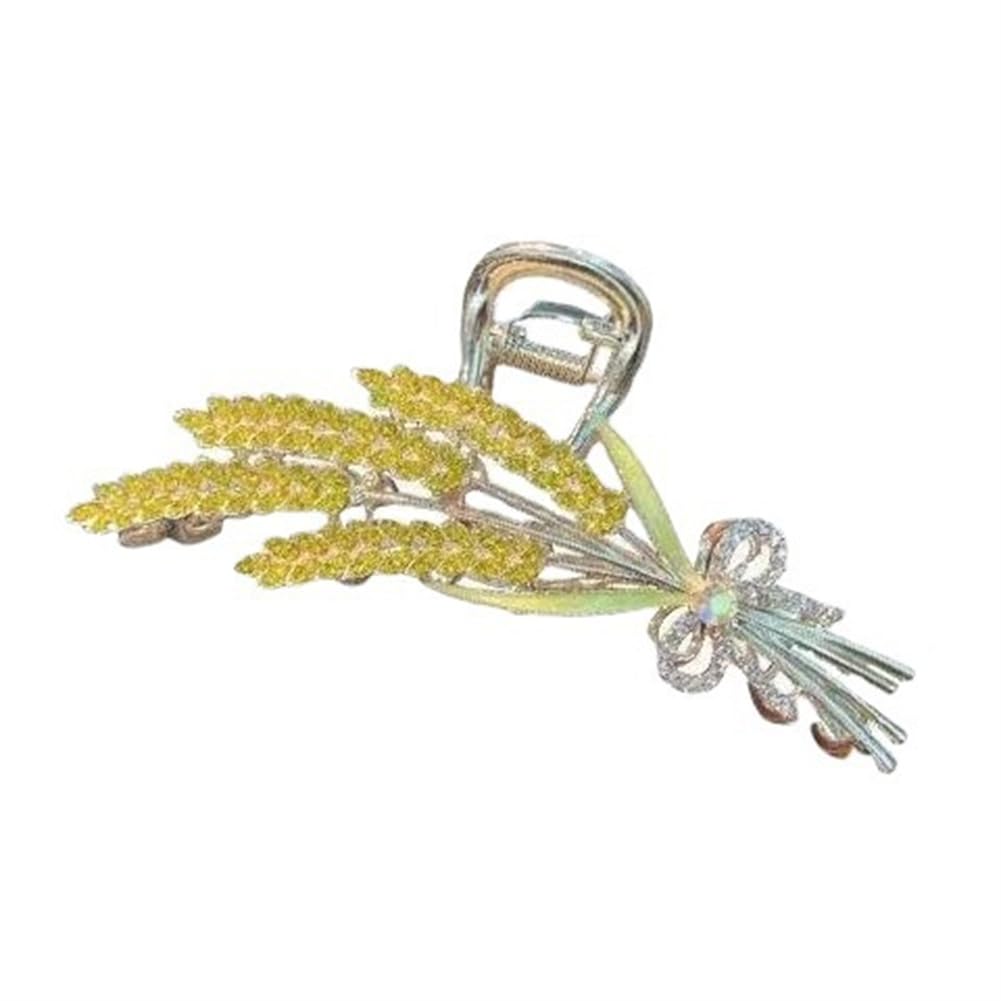 Metal Hair Claw Clips, Strong Hold Metal Hair Jaw Clips Crystal Wheat Plant Shark Claw Clips Clamp