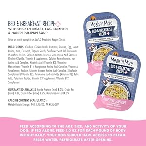 Weruva Meals ‘n More Natural Wet Dog Food, Bed & Breakfast Plus Digestive Support, 3.5oz Cup (Pack of 12)