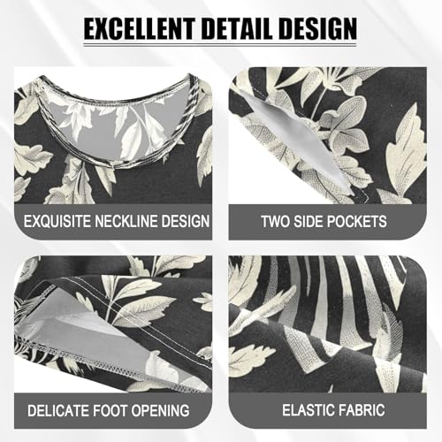 senya Short Sleeve Pajamas Sets Summer Cotton Sleepwear Zebra and Leaves4