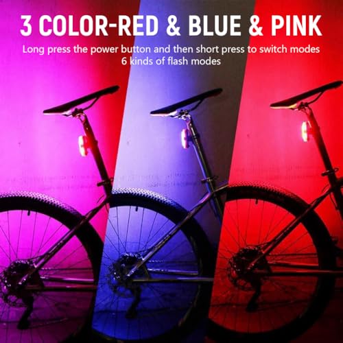 Image of Proberos Bicycle Taillights for Riding, Cycle LED Lights for Bicycle, IPX6 Waterproof Light with 6 Modes, 360 Adjustable Angle, USB Rechargeable, High Brightness Design, Cycling Gadgets Accessories