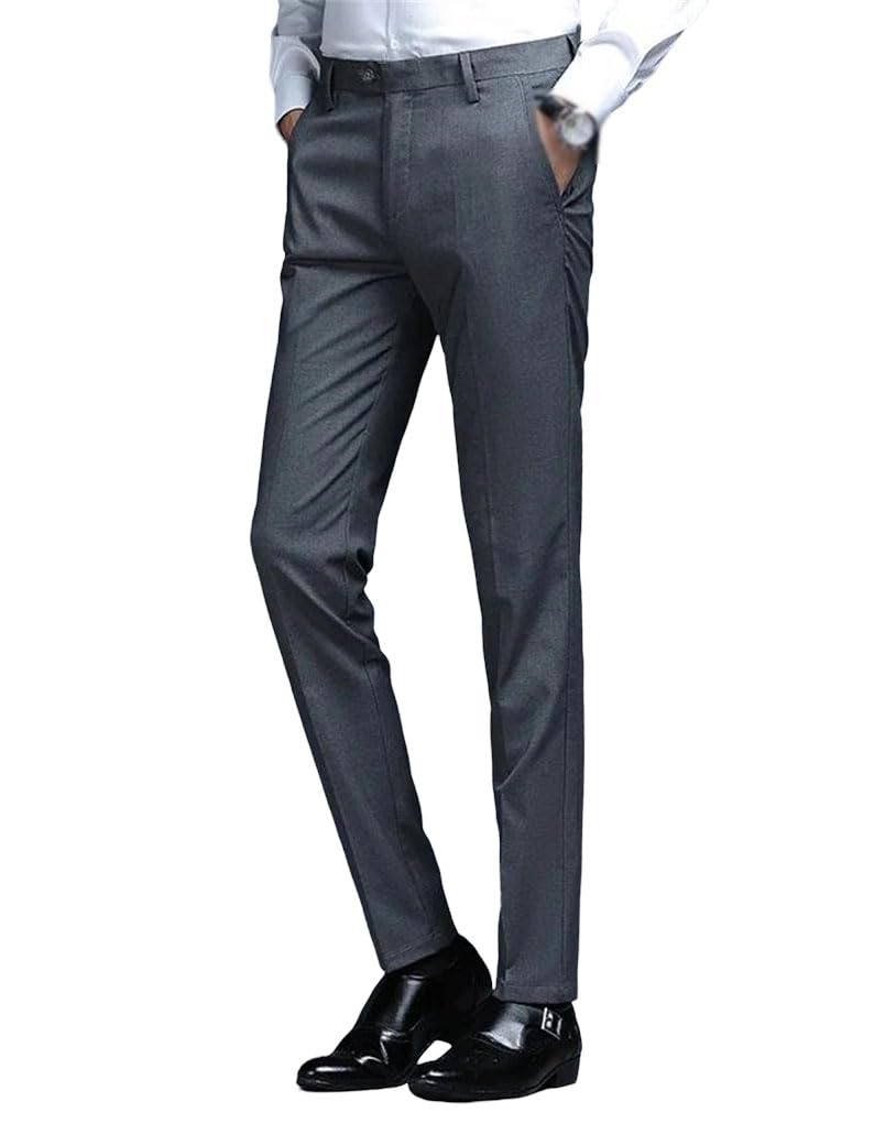 Mens Straight Suit Pants Office Trousers Dress Pants Relax Fit Business Formal Trousers Classic Wear
