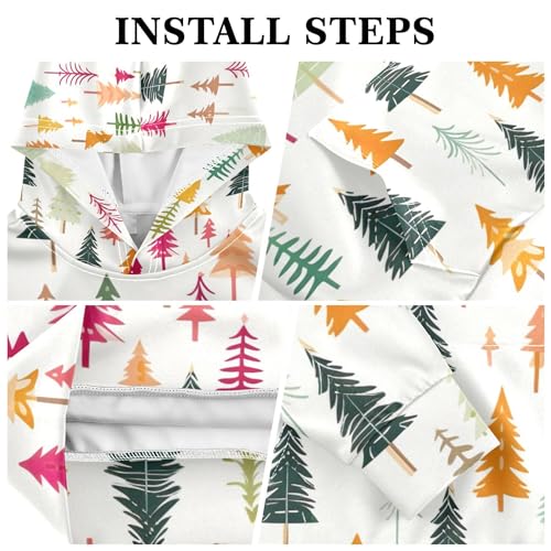 Kids Hoodies Sweaters Christmas Xmas Trees Hooded Sweatshirts with Big Pockets for Boys Girls B04002853