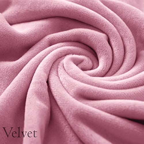 Image of HOKIPO 200 GSM Premium Velvet Series Elastic Sofa Cover 1 Seater, Pink (AR-4736-PNK)