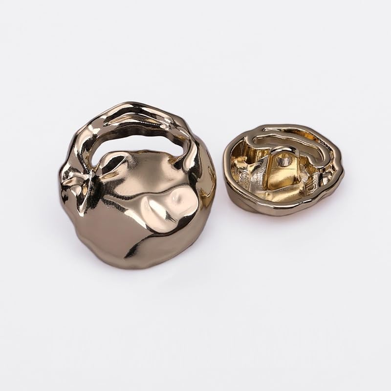 botón, 20 Botones de Moda con vástago, Huecos Irregulares for Ropa, cárdigans(Light Golden,23 mm)