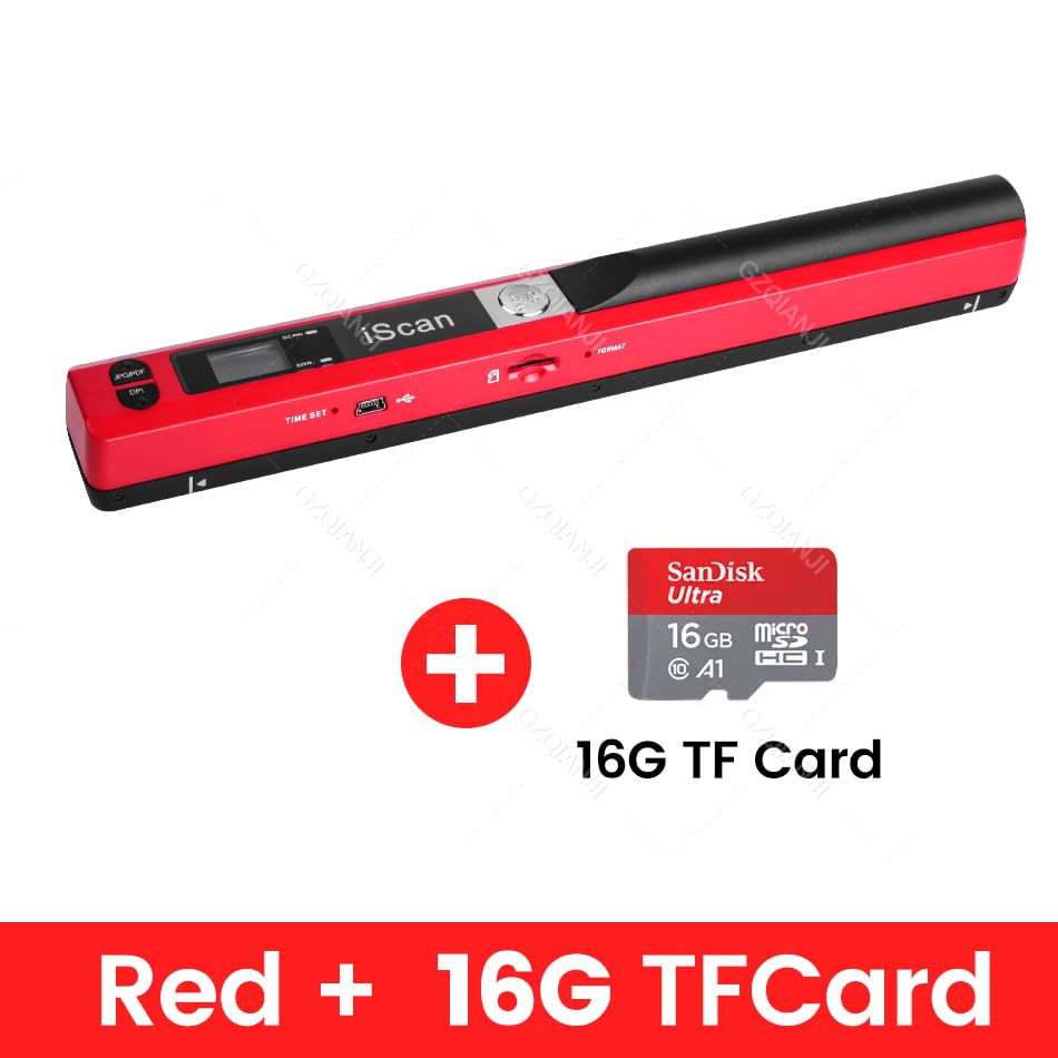 A4 Document Portable Scanner New Creative Handheld Mobile iScan 900 DPI USB 2.0 LCD Display Support JPG/PDF Format(RD Add 32G TFCard)