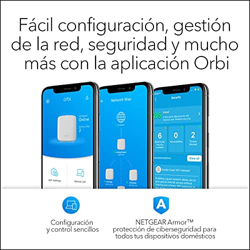 NETGEAR-Orbi-Mesh-WiFi-6-RBK353-Sistema-de-doble-banda-compuesto-por-1-router-y-2-extensores-satelite-Cobertura-de-hasta-300-m-y-mas-de-30-dispositivos-AX1800-hasta-18-Gbps