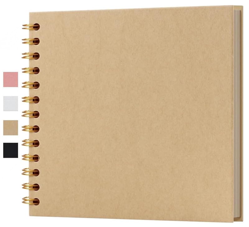 UILQHQFE 10 x 10 Inch DIY Scrapbook Album 40 Pages Hardcover Kraft Paper Scrap Book Photo Albums Memory Book for Wedding and Anniversary Family (10 x 10 Inch) (yellow)