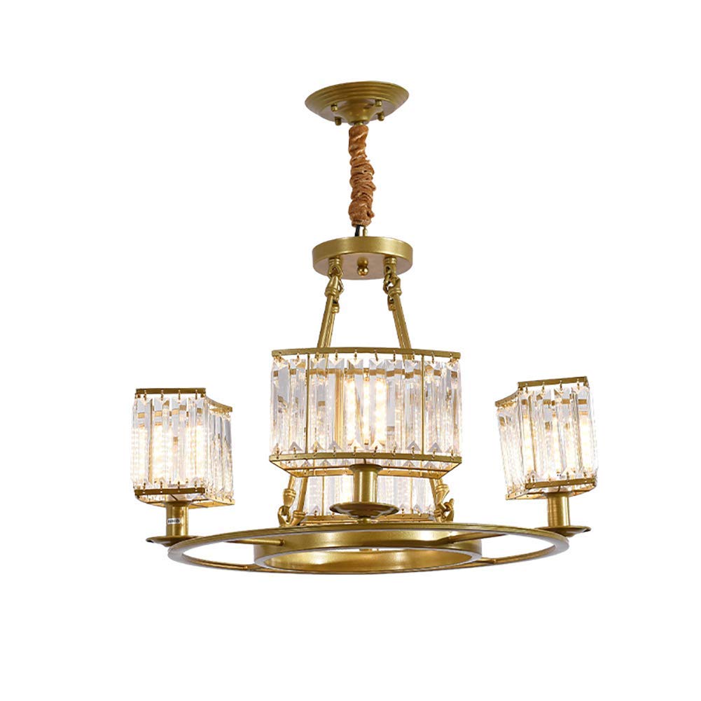 NZDY Modern European Style Chandelier Crystal Wrought Iron Ceiling Lamp Atmosphere Ceiling Light Bedroom Dining Room Living Room Restaurant Pendant Light-Golden 8-Light,Golden,4-Light
