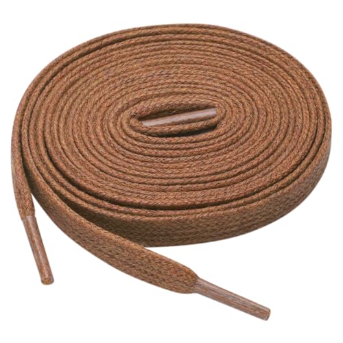Lacets plats en coton ciré rouge-marron 90cm pour bottes et baskets