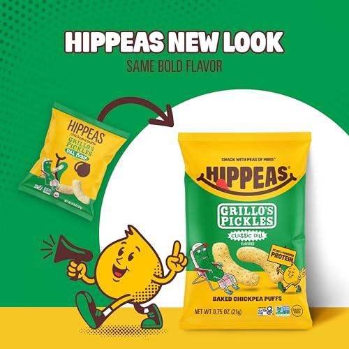 Hippeas Grillo's Dill Pickle, 0.75 Ounce (Pack of 18), 3g Protein, Fiber, Vegan, Gluten-Free, Crunchy, Plant Protein Snacks - image 9