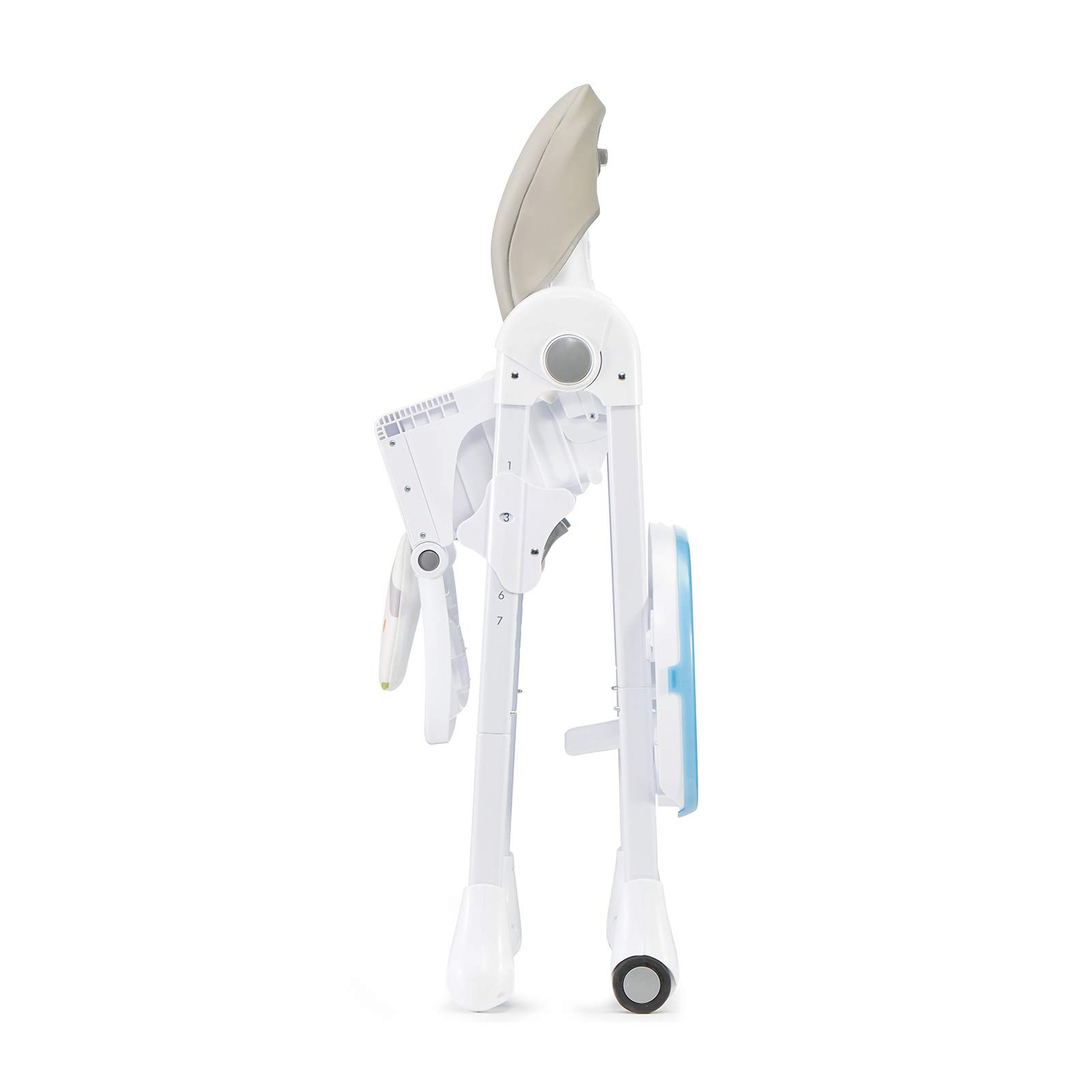 kk Kinderkraft YUMMY, Silla de bebé, ergonómica, cómoda, reclinable, plegable, con altura ajustable, reposapiés, bandeja doble desmontable, para niños pequeños, de 6 meses a 3 años, Multicolor