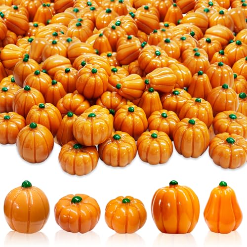 AWEELON 60pcs Fall Mini Pumpkins -Thanksgiving Small Pumpkins Fall Vase Bowl Filler Fall Table Decor for DIY Crafts Home Indoor Halloween Harvest Autumn Decorating