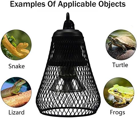 LEDGLE 50W/75W Heat Lamp with Lampshade, UVA/UVB E27 Heat Lamp Bulb, for Reptile Turtle Chicken Coop Lizard Snake