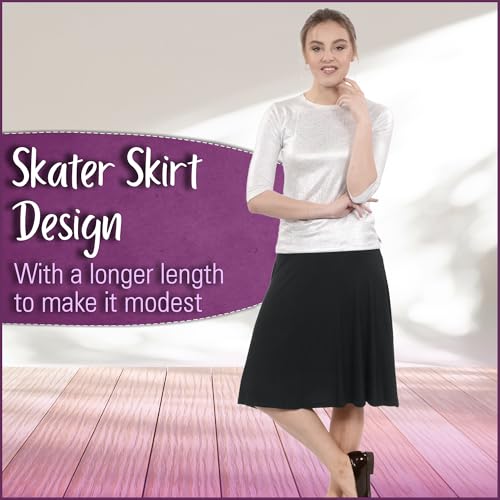 Kosher Casual Women's Mid-Knee Length Full A-Line Skater Skirt2
