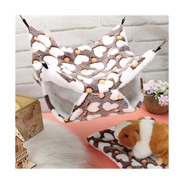 2 pieces small guinea pig rat hammock guinea pig hamster ferret hanging hammock toys bed for small animals chinchilla parrot sugar glider ferret squirrel playing - image 6