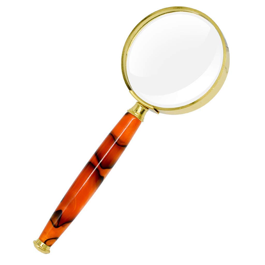 Lente di ingrandimentoLente di ingrandimento portatile 6X con manico in giada finta Regalo di alta qualità Genitori Anziani Studenti Lettura Specchio di espansione HD Lente di ingrandimento/Prodo