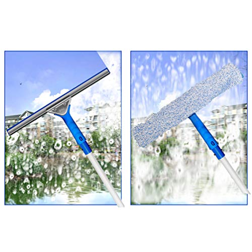 Kit de ferramentas de limpeza de janela e rodo de vidro de microfibra Cabilock 2 peças para limpeza