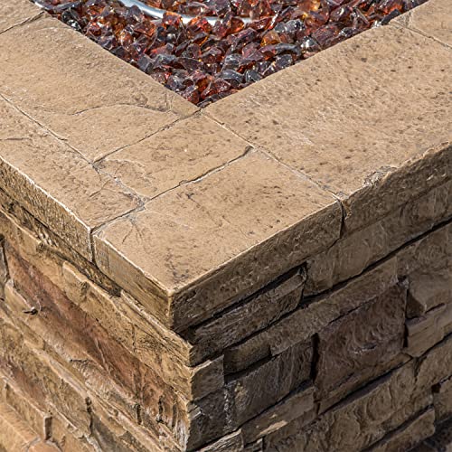 SUNBURY-Outdoor-Propane-Burning-Fire-Pit-Square-Stonecrest-Patio-Fire-Table-50000-BTU-w-Lava-Rocks-Waterproof-Cover