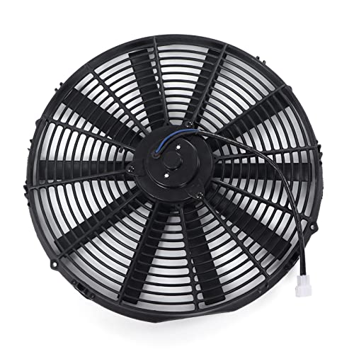 Cocoarm Ventilateur de Radiateur électrique en Plastique Mince, 16 Pouces, 12V, 120W, 2250 Tr/min, 1000CFM, 10 Pales, Réversible, Push Pull, Universel, pour Compartiment Moteur de Voiture, Espaces