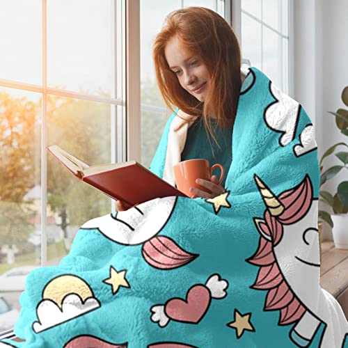 Couverture polaire licorne douce pour lit et canapé - 7