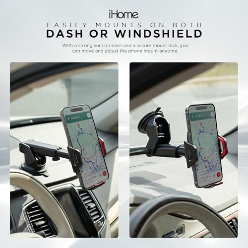 iHome Car Mount, Dashboard/Windshield/Vent Mount, Swivel Neck, Silicone Grip, Adjustable Mount Arm with Suction Cup Base (Adjustable Arm Car Mount) by iHome - Used condition - Image 4