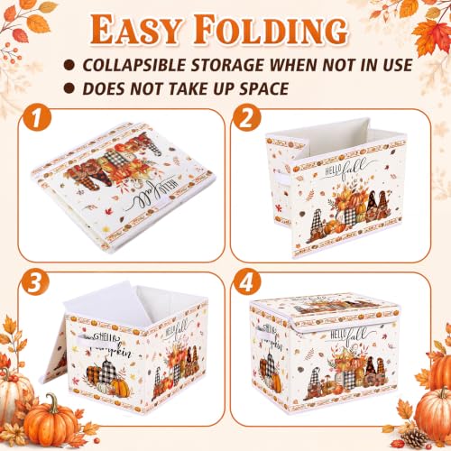 Image of Briwooody Fall Storage Bin with Lid and Carrying Handle Gnome Storage Box