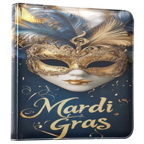 Álbum de fotos adhesivo DIY estilo Mardi Gras con 3 anillas, 40 páginas, 8x10 pulgadas para recuerdos miniatura 1
