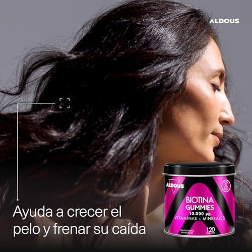 Biotina Gummies 10.000 mcg - 120 Gummies - Sabor Cereza - Gominolas para el Pelo - Acido Folico, Zinc, Selenio, Yodo + Vitaminas - Biotina para el Cabello - Vitaminas Pelo Piel y Uñas - Multivitaminas - imagen 8