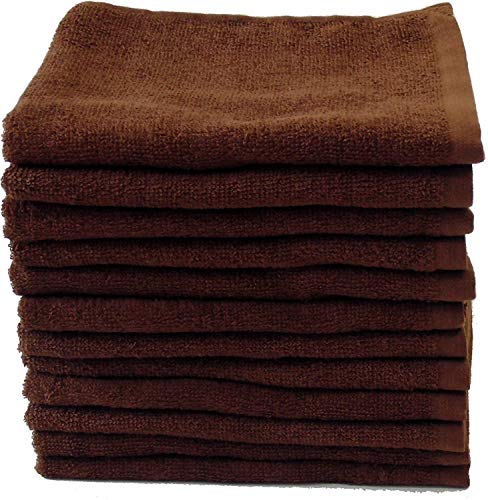 MARUCHUU 業務用 丈夫で長持ち スレン染め 240匁 フェイスタオル ダークブラウン 36枚セット