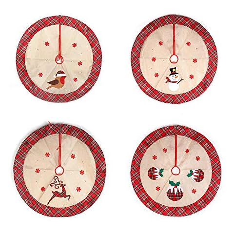SHATCHI Christmas Tree Skirt Set of 4 Cover