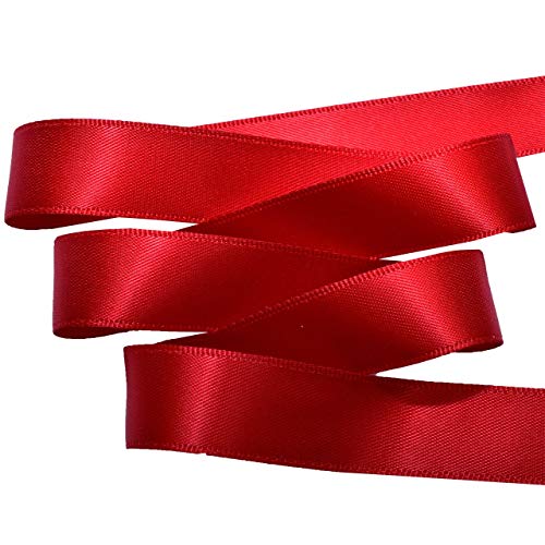 Image of Morex Ribbon 08816 /50-260 Double Face Satin Ribbon, 3 /8 inchx 50 Yd, Scarlet