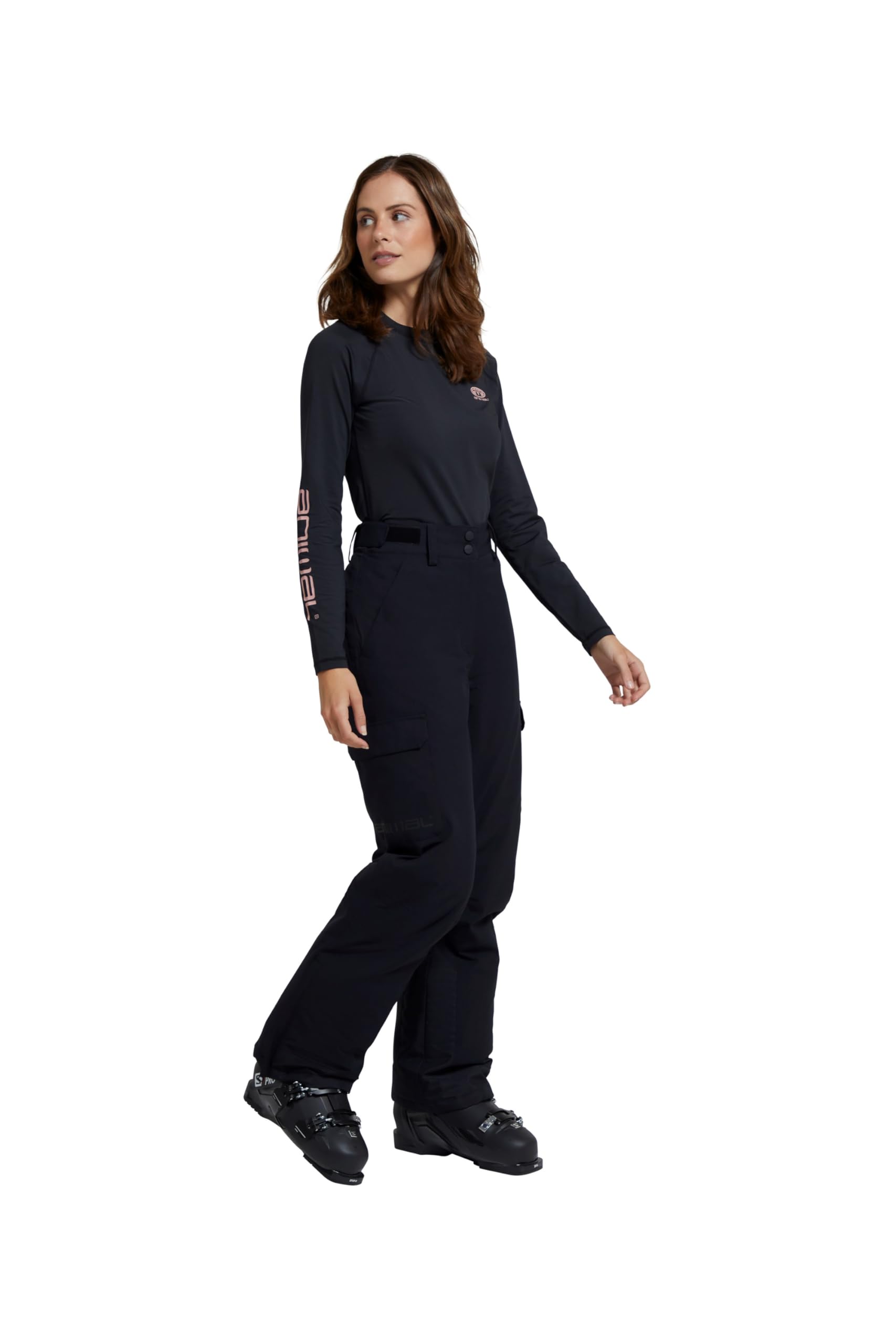 Animal Glaze Womens Snow Pants - Waterproof Adjustable Waist & Breathable - for Autumn Winter, Skiing & Outdoors Jet Black 20