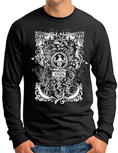 T-shirt manches longues homme OM3 SPQR-Adler, vêtement légion romaine grande taille du S au 4XL