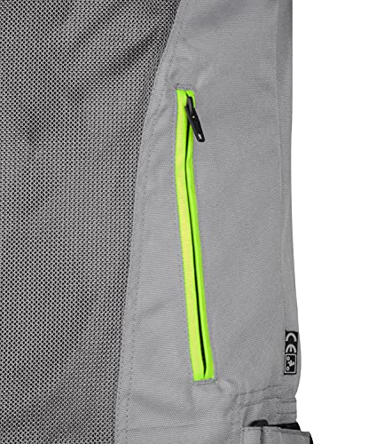 Image of RYNOX AIR GT 3 RIDING JACKET GREY HI-VIZ GREEN (S) (WITHOUT LINERS)