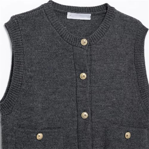 Women’S Sleeveless Button Down Knit Vest Round Neck Lightweight Knit Casual Tank Tops3