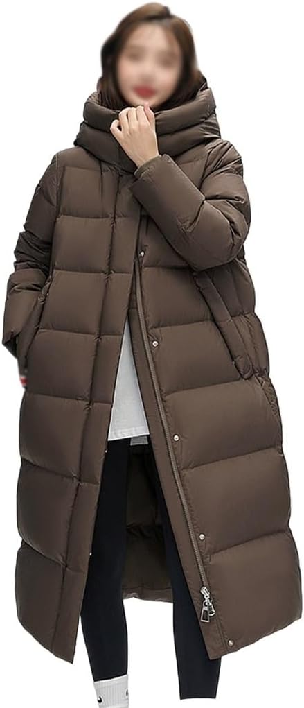 Down Jacket Women's Long Goose Down Winter Thickened Knee Warm Jacket