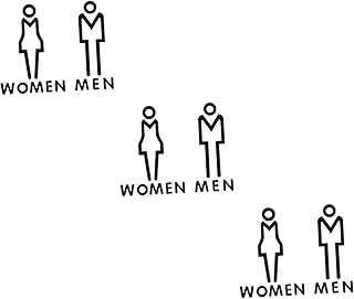 Tofficu 6 Pcs Toilet Sign Men Office Decor Metal Trim Wall Sticker Decor Office Door Signs Toilet Signs Door Signs for Office Acrylic Identification Signs Toilet Door Signs Funny Male Miss