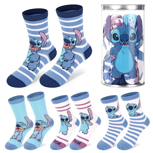 Chaussettes Stitch Disney anti-transpiration en coton pour pieds sensibles
