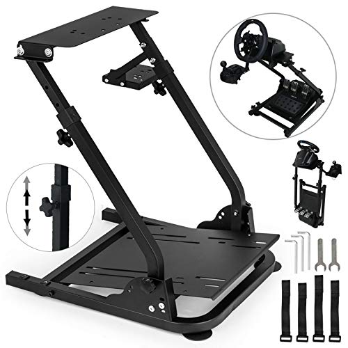 MXALS G920 G29 Soporte de Volante de Carreras para Logitech G25, G27, G29, G920 Soporte de Volante de Carreras Plegable (Rueda y Pedales no incluidos),Negro