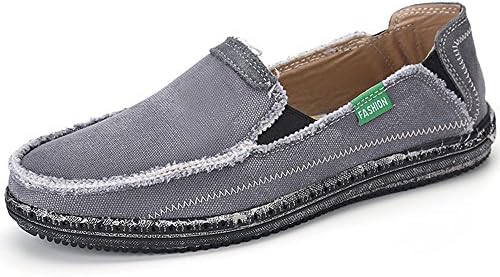 VILOCY Men’s Slip on Deck Shoes Canvas Loafer Vintage Flat Boat Shoes